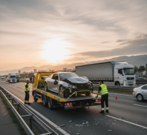 assistance, zdarzenie drogowe, holowanie, laweta